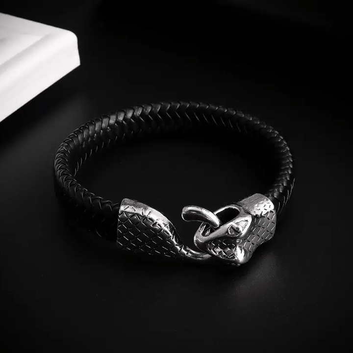 WorldNorse Schlangenkopf-Lederarmband
