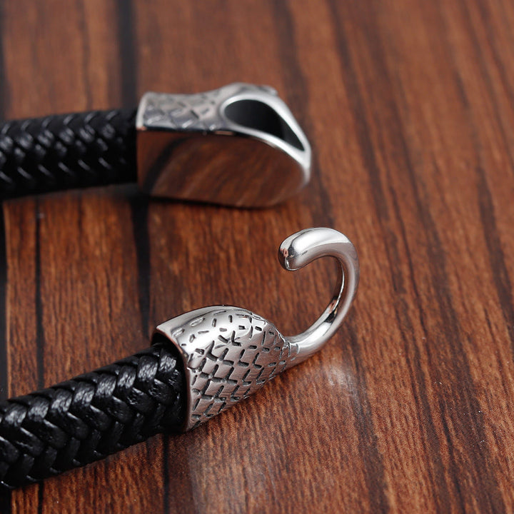 WorldNorse Schlangenkopf-Lederarmband