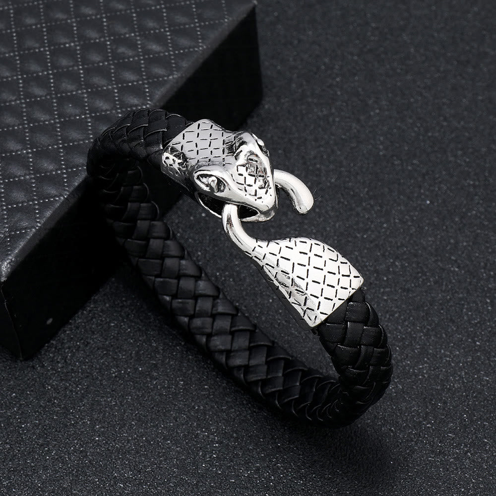 WorldNorse Schlangenkopf-Lederarmband