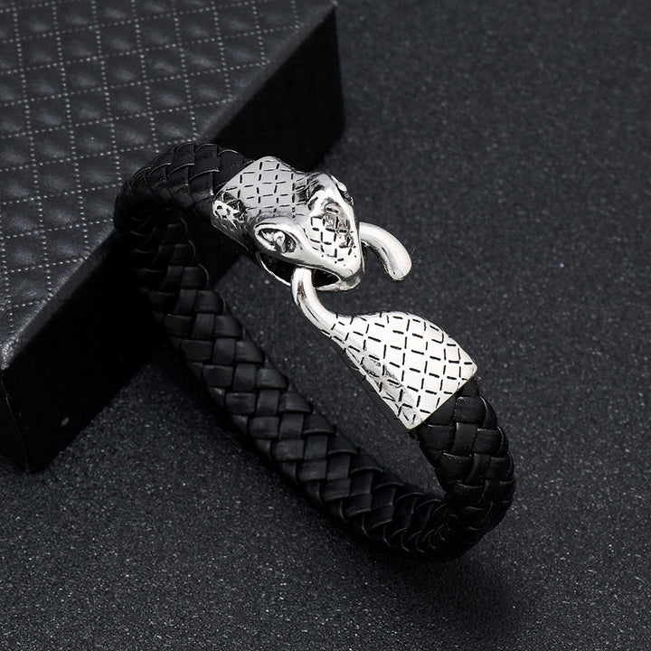 WorldNorse Schlangenkopf-Lederarmband