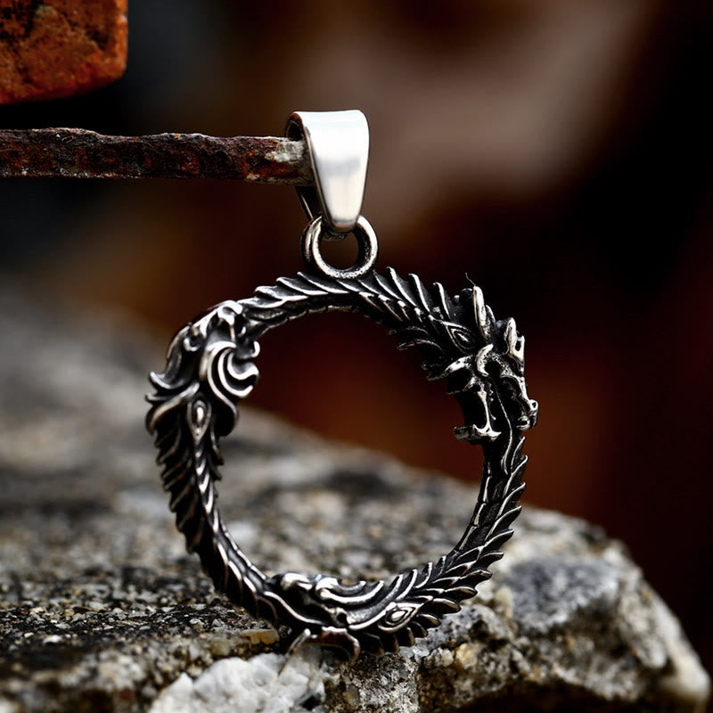 WorldNorse Domineering Dreiköpfige Drachen Halskette