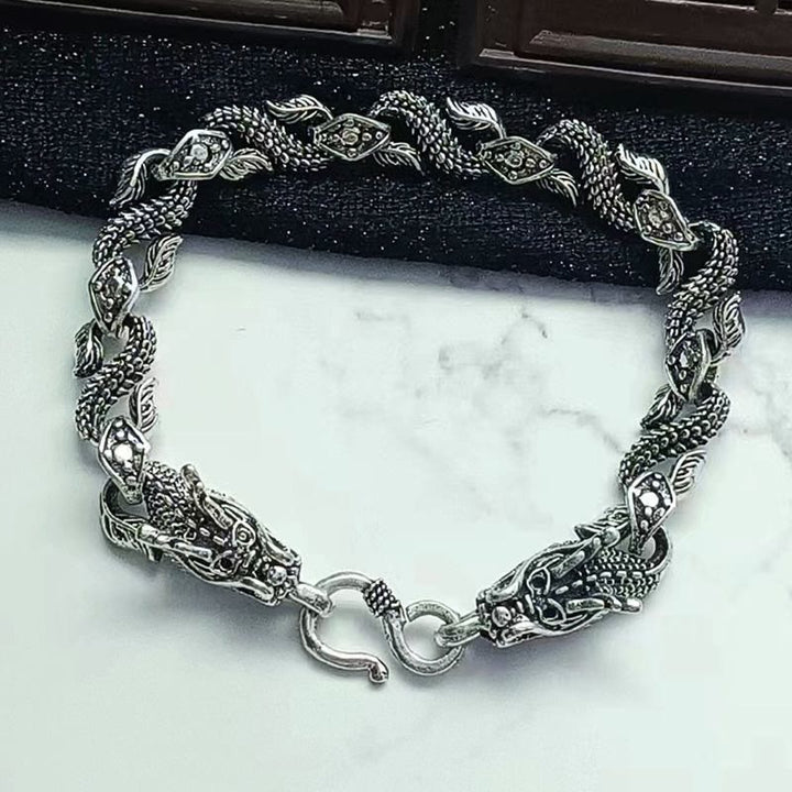 WorldNorse Domineering Schwarzes Drachenarmband