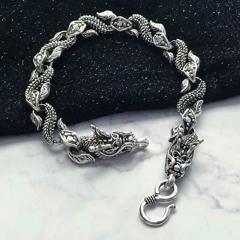 WorldNorse Domineering Schwarzes Drachenarmband
