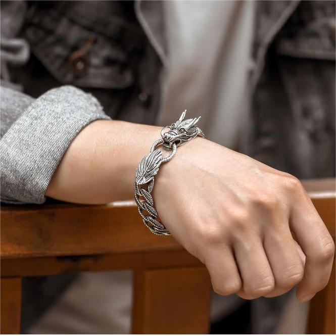 WorldNorse Drachenkopf und -schwanz ineinander verschlungenes Armband