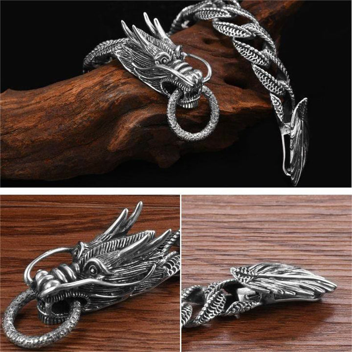 WorldNorse Drachenkopf und -schwanz ineinander verschlungenes Armband