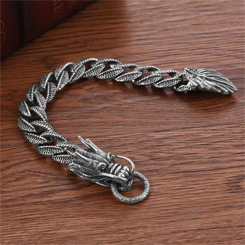 WorldNorse Drachenkopf und -schwanz ineinander verschlungenes Armband