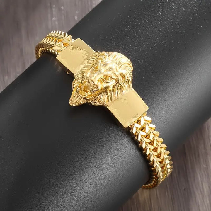 WorldNorse Löwenkopf-Armband aus Edelstahl 316L