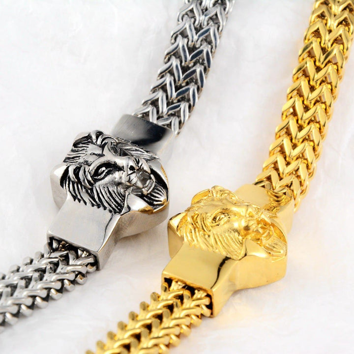 WorldNorse Löwenkopf-Armband aus Edelstahl 316L