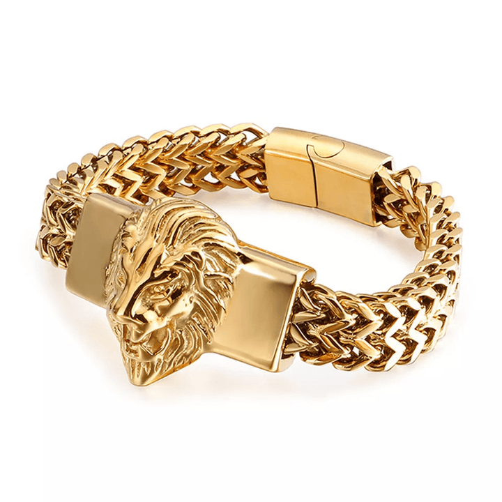 WorldNorse Löwenkopf-Armband aus Edelstahl 316L