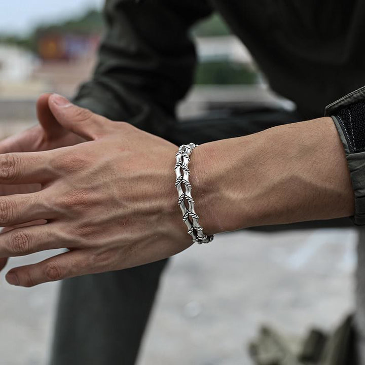 WorldNorse Doppelt gedrehtes offenes Bambusarmband