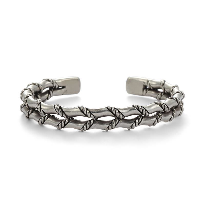 WorldNorse Doppelt gedrehtes offenes Bambusarmband