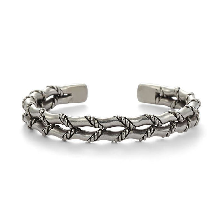 WorldNorse Doppelt gedrehtes offenes Bambusarmband