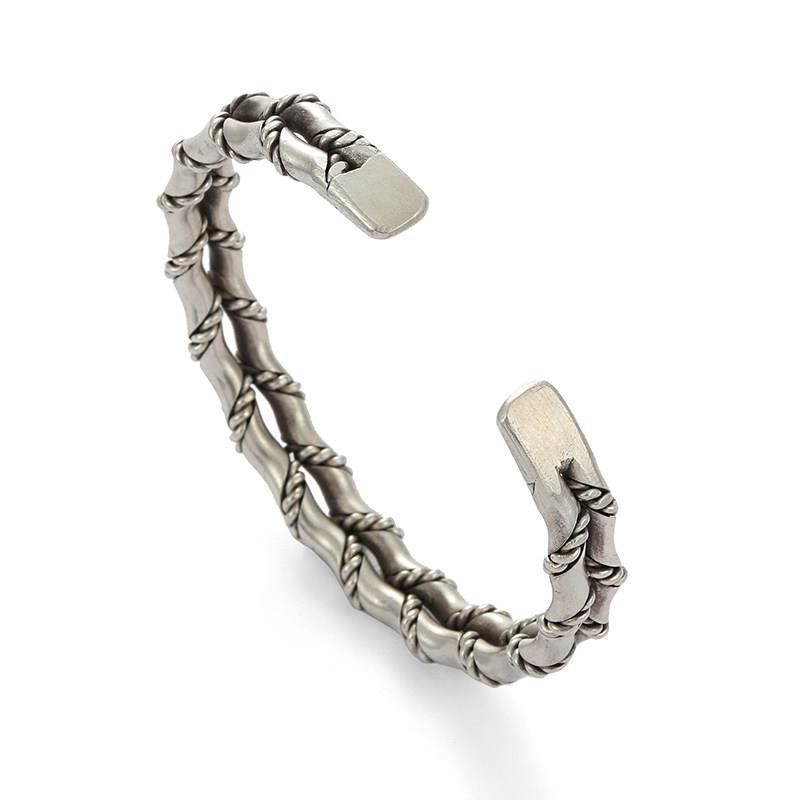 WorldNorse Doppelt gedrehtes offenes Bambusarmband