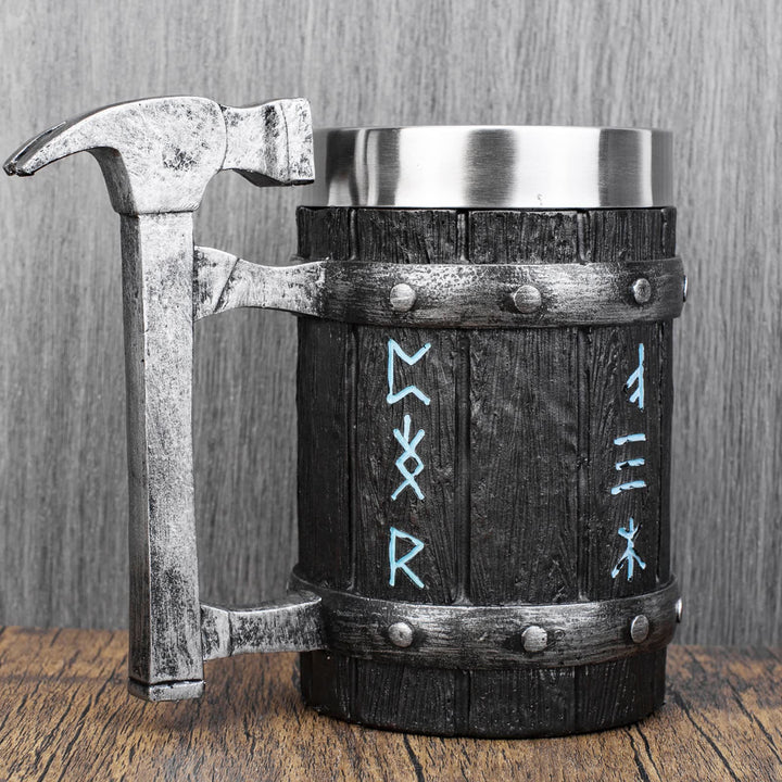 WorldNorse Nordic Viking Rune Hammer Tasse