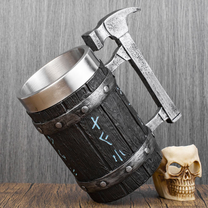 WorldNorse Nordic Viking Rune Hammer Tasse