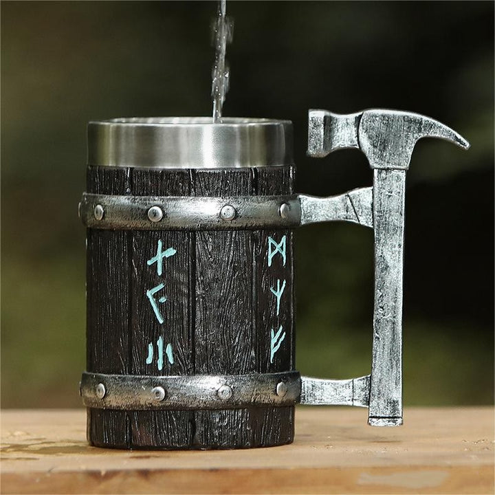 WorldNorse Nordic Viking Rune Hammer Tasse
