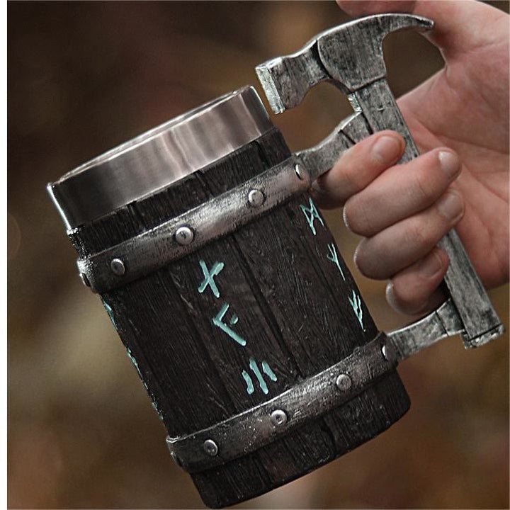 WorldNorse Nordic Viking Rune Hammer Tasse