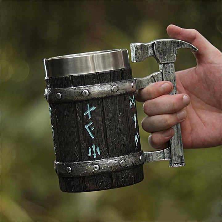 WorldNorse Nordic Viking Rune Hammer Tasse