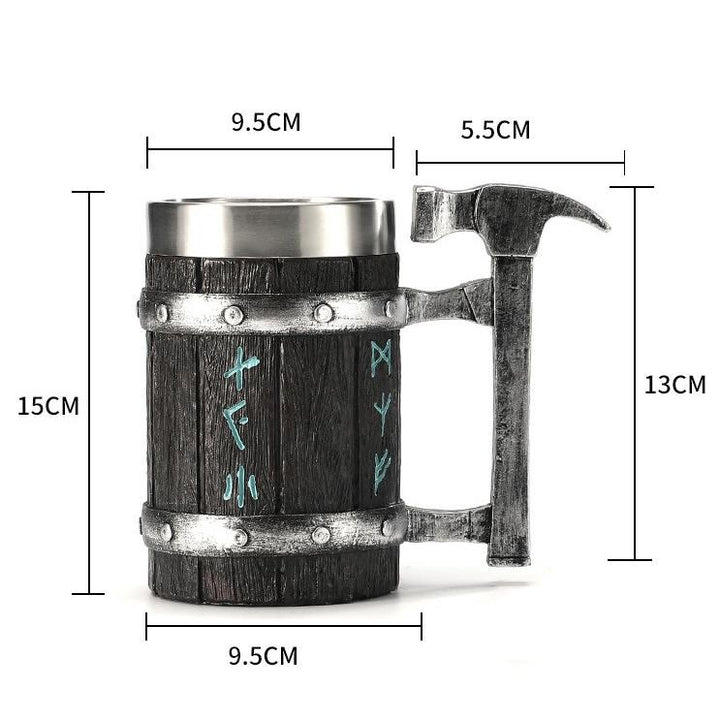 WorldNorse Nordic Viking Rune Hammer Tasse