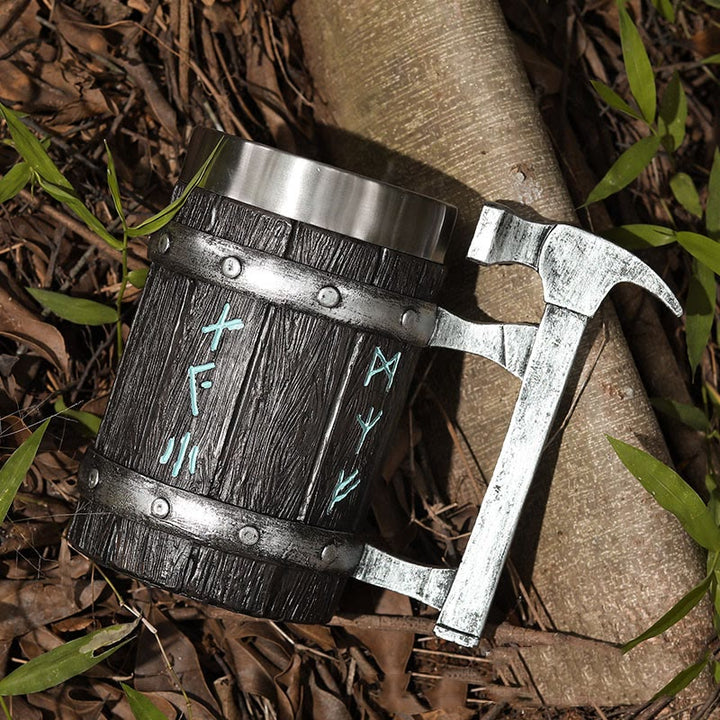 WorldNorse Nordic Viking Rune Hammer Tasse