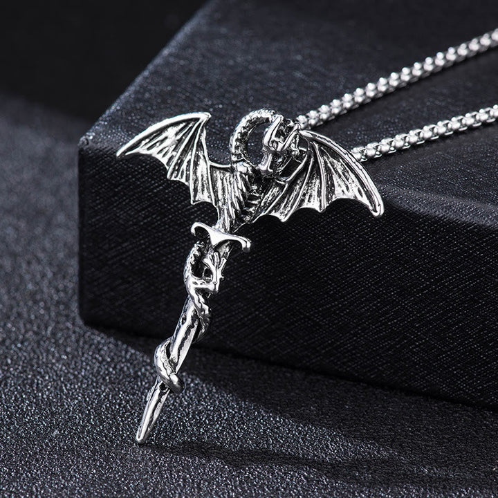 WorldNorse Pterosaurier Schwert fliegender Drache Halskette