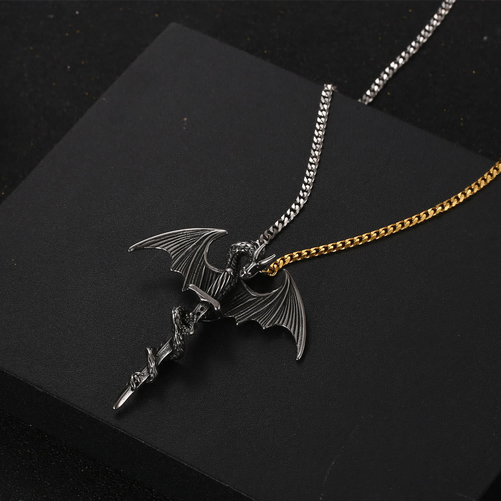 WorldNorse Pterosaurier Schwert fliegender Drache Halskette
