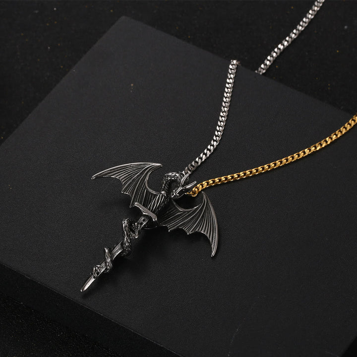 WorldNorse Pterosaurier Schwert fliegender Drache Halskette