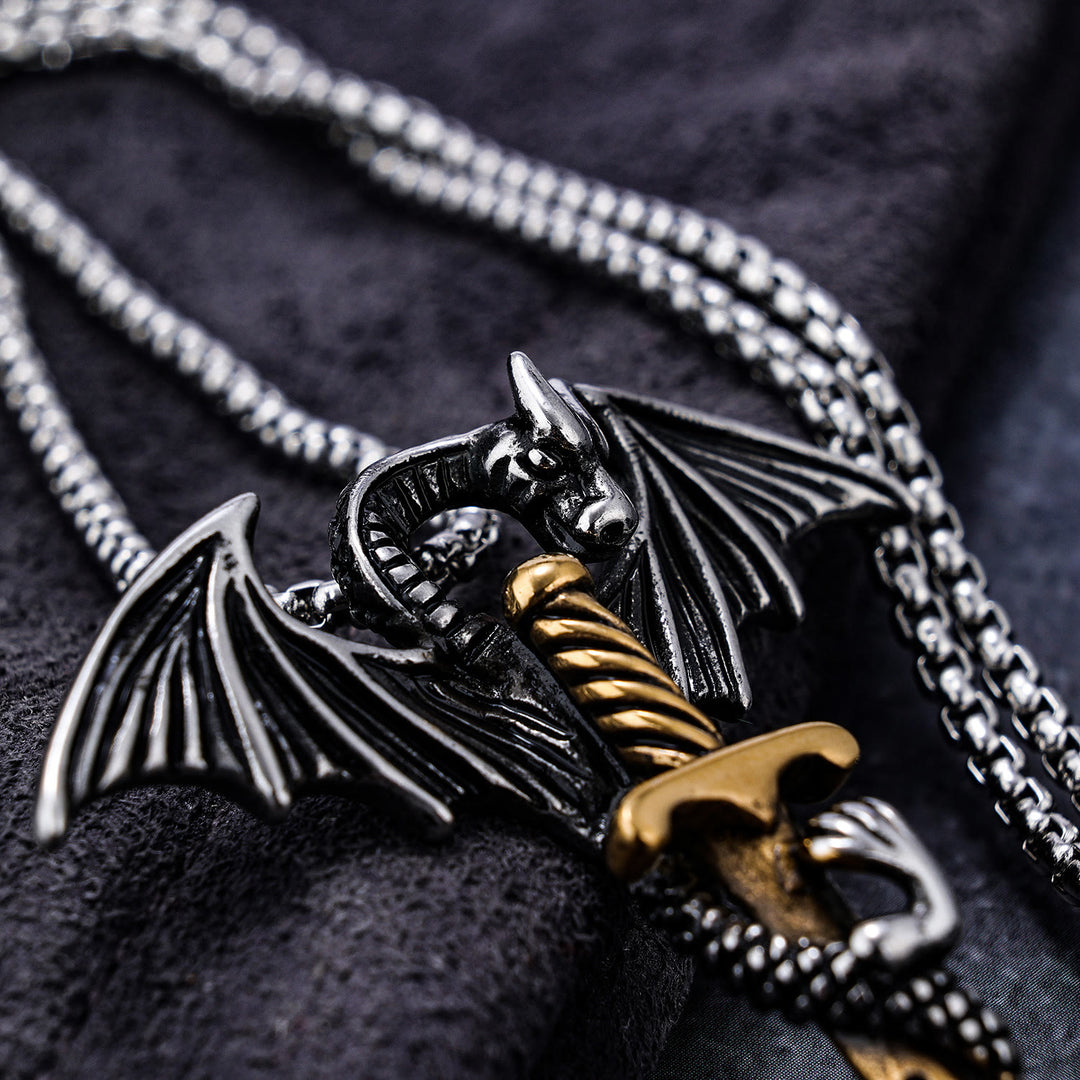 WorldNorse Pterosaurier Schwert fliegender Drache Halskette