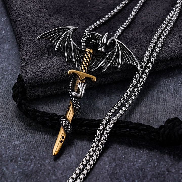 WorldNorse Pterosaurier Schwert fliegender Drache Halskette