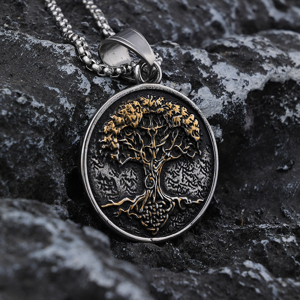 WorldNordische Wikinger-Halskette mit Lebensbaum von Yggdrasil