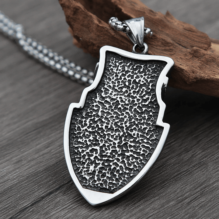 WorldNorse Halskette mit fliegendem Raven Wolf -Schild