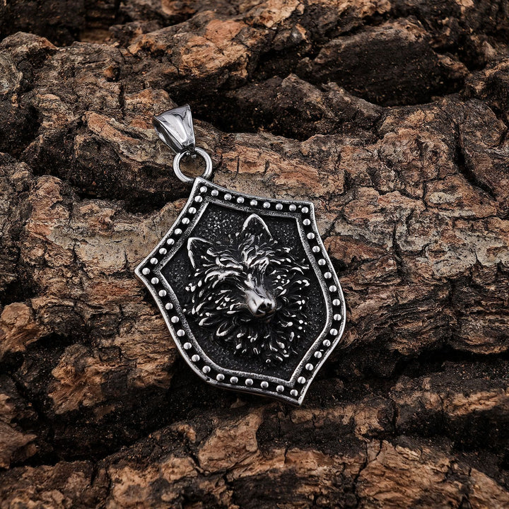 WorldNordische Wolf -Schild-Halskette
