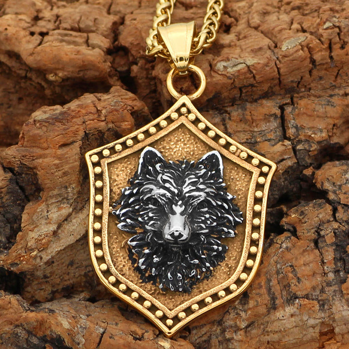 WorldNordische Wolf -Schild-Halskette