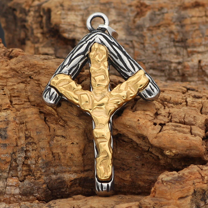 WorldNorse Wikinger Silber & Gold Rune Halskette