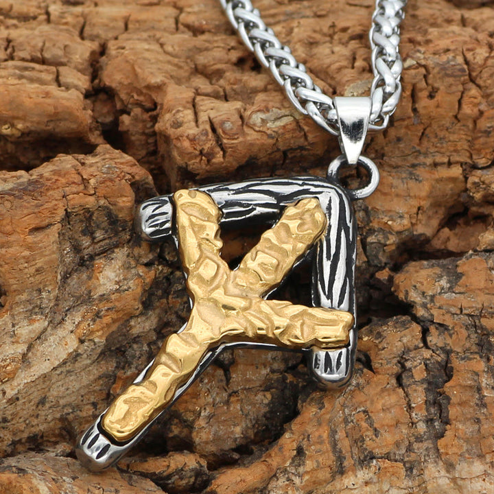 WorldNorse Wikinger Silber & Gold Rune Halskette