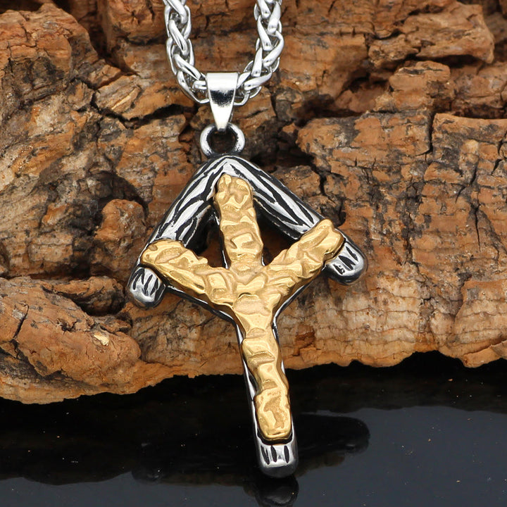 WorldNorse Wikinger Silber & Gold Rune Halskette
