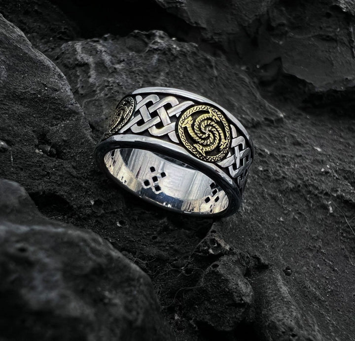 WorldNorse Keltischer Knoten Drachen Totem Ring