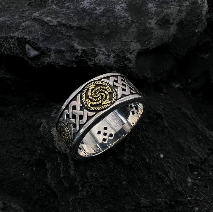 WorldNorse Keltischer Knoten Drachen Totem Ring