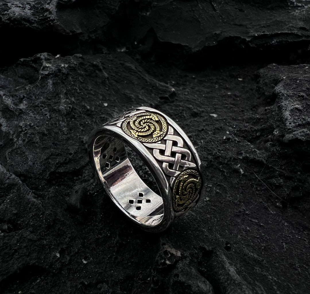 WorldNorse Keltischer Knoten Drachen Totem Ring