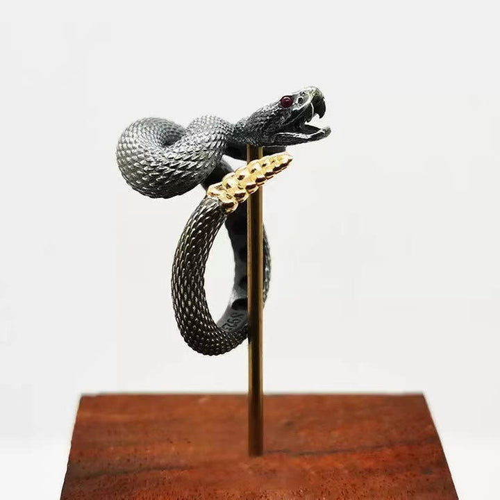 WorldNorse Vintage Klapperschlange verstellbarer Ring
