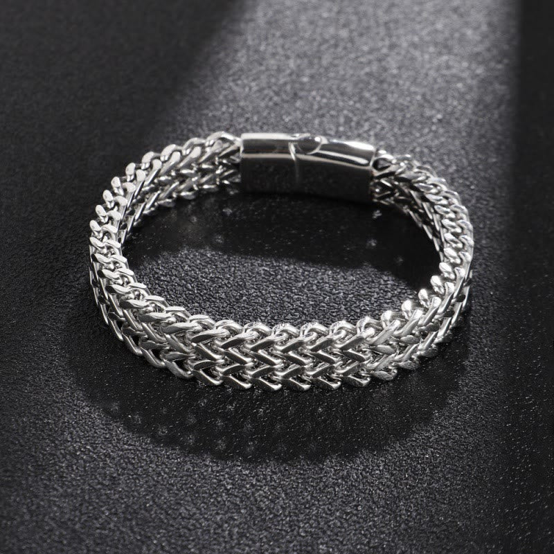 WorldNorse Klassisches zweireihiges Weizenkettenarmband