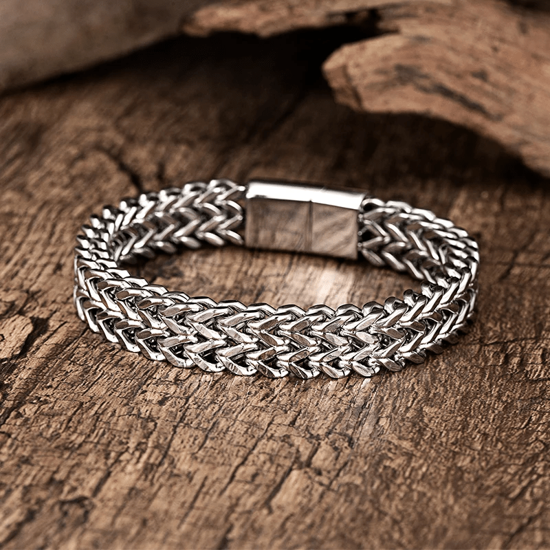 WorldNorse Klassisches zweireihiges Weizenkettenarmband