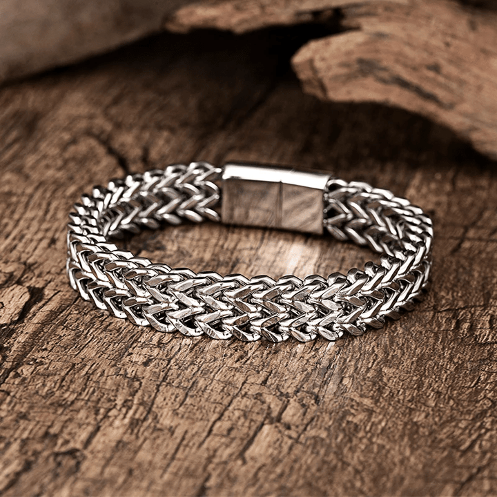 WorldNorse Klassisches zweireihiges Weizenkettenarmband