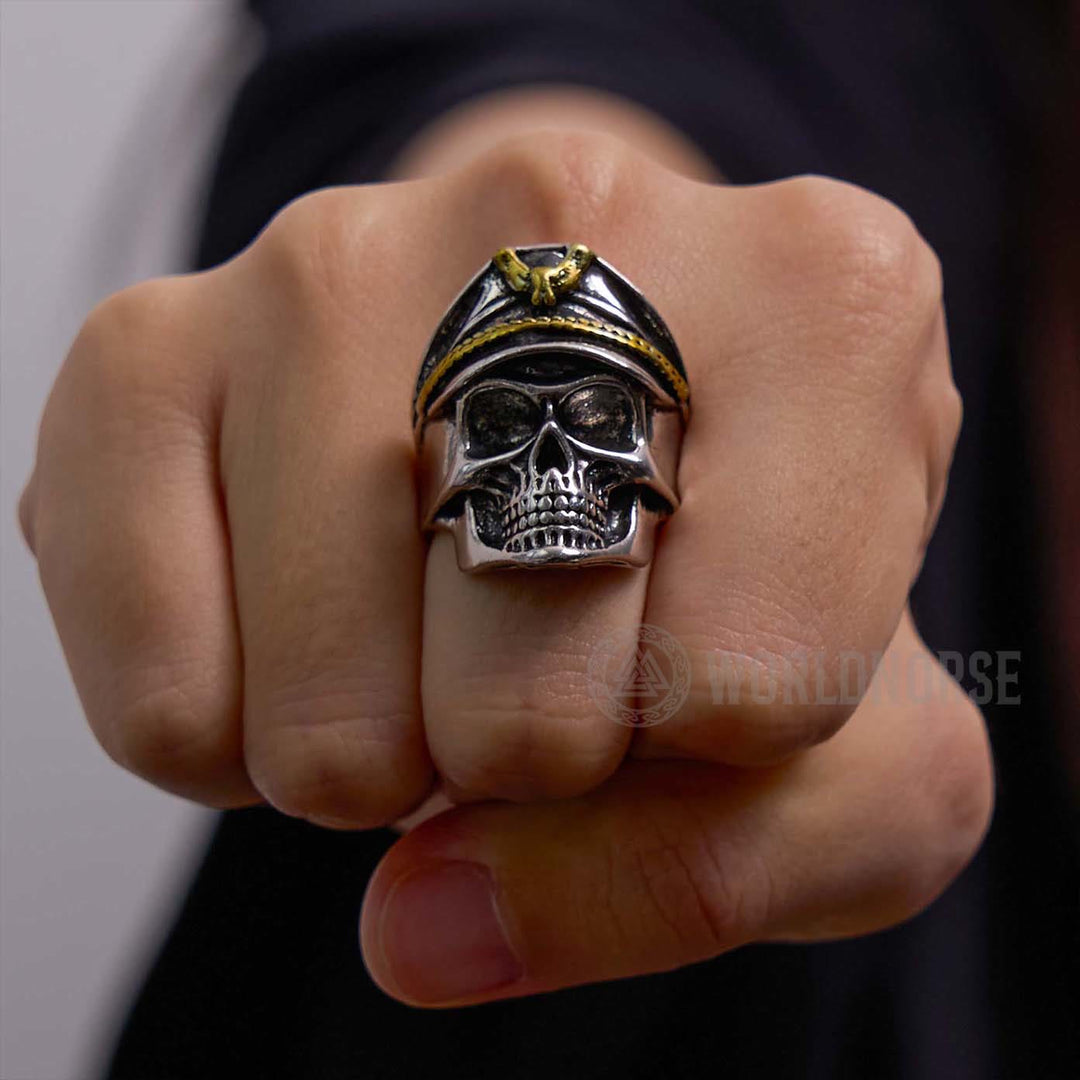 WorldNordischer Adler-Kappe-Punk-Totenkopf-Ring