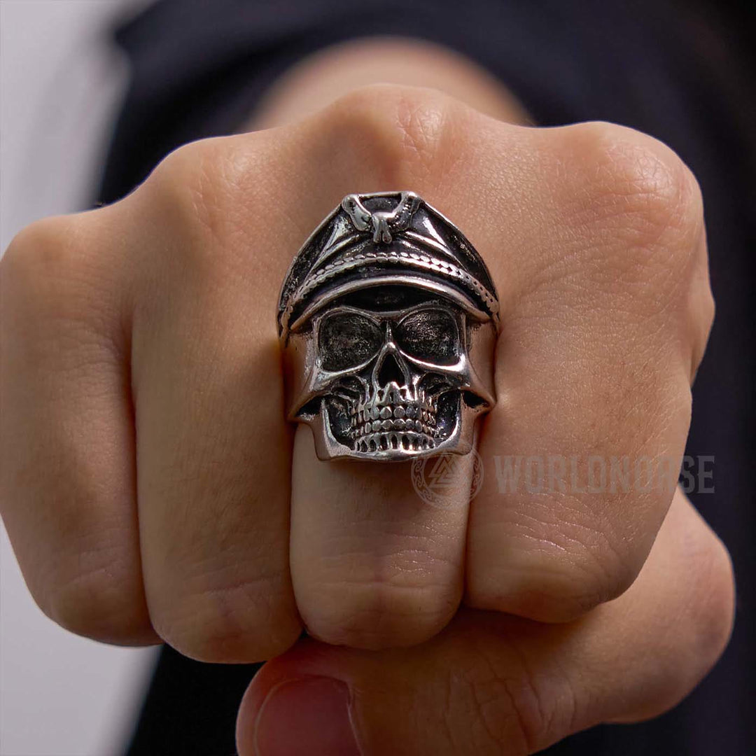 WorldNordischer Adler-Kappe-Punk-Totenkopf-Ring