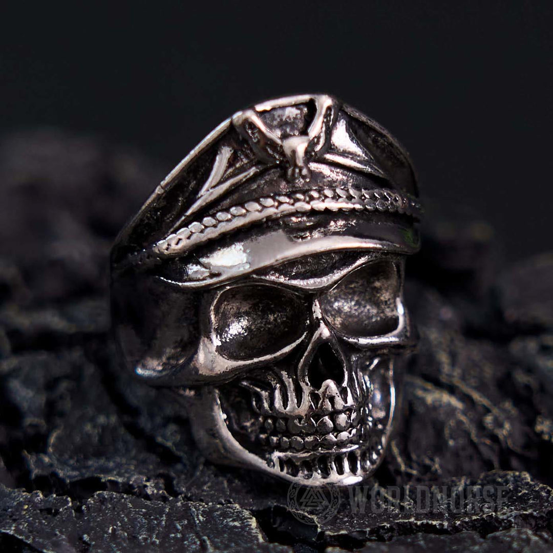 WorldNordischer Adler-Kappe-Punk-Totenkopf-Ring