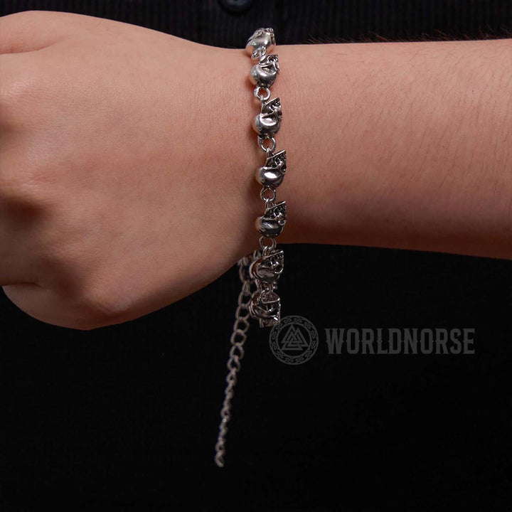 WorldNordisches Armband mit Totenkopf-Design