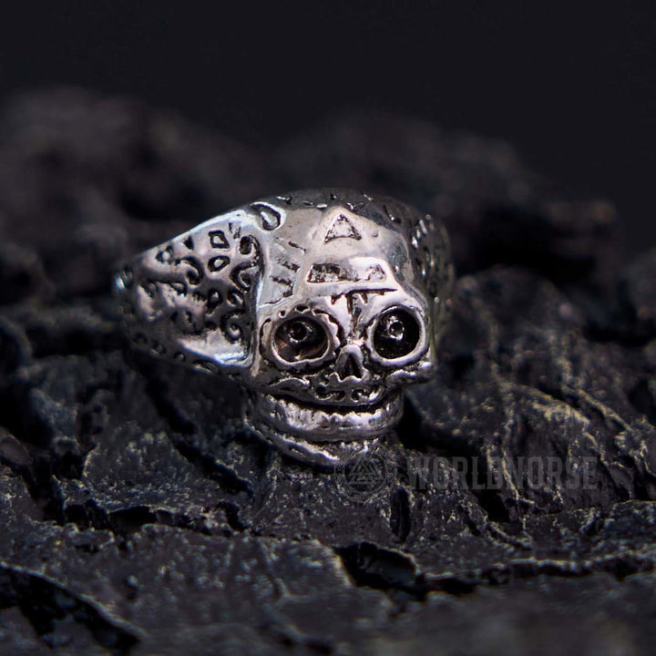 WorldNorse Gothic Totenkopf Allsehendes Auge Ring