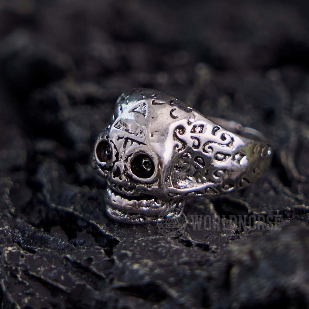 WorldNorse Gothic Totenkopf Allsehendes Auge Ring
