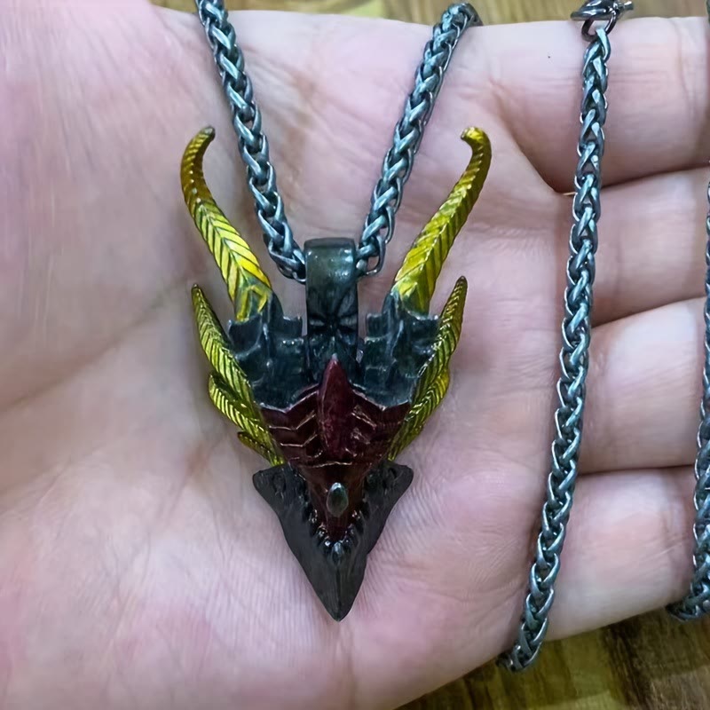 WorldNorse Retro Böser Drache Halskette